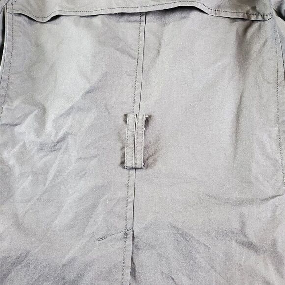 Old Navy Coat Womens XS Black Long Double Breasted Trench Button Rain Jacket - Picture 8 of 9